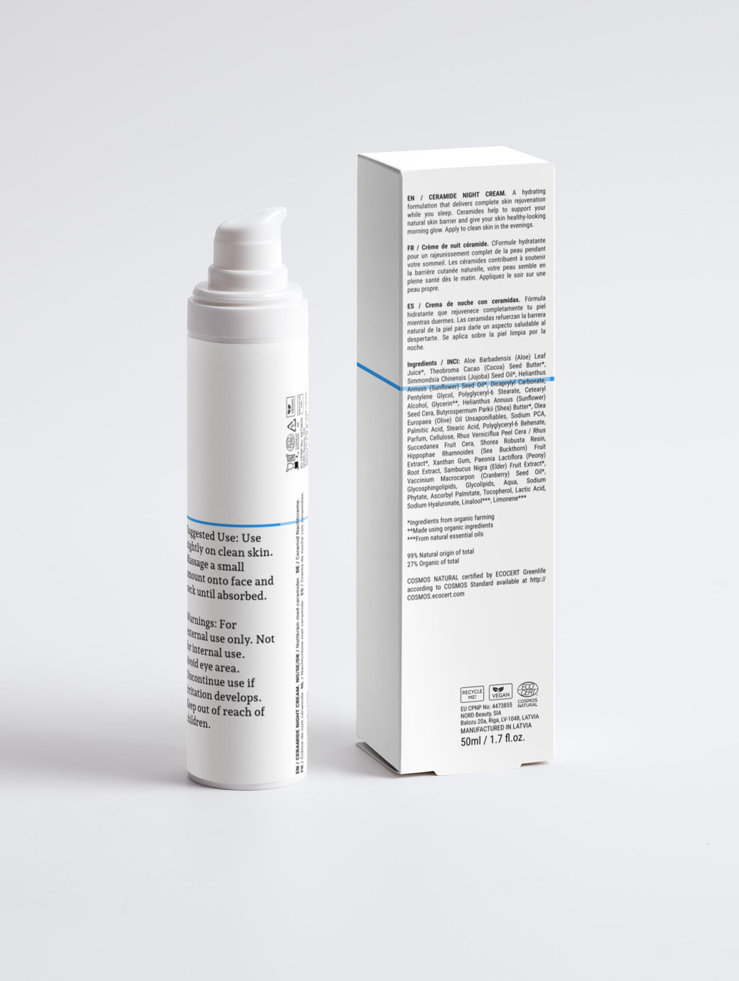 Ceramide Hydrating Night Cream by Rejuvenit (50 ml / 1.69 fl oz)