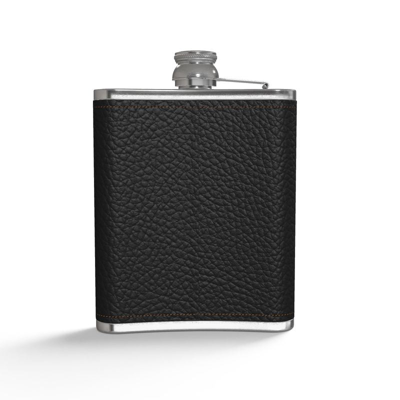 “Bloodline Crest” Designer Leather Hip Flask by B. C. Riley