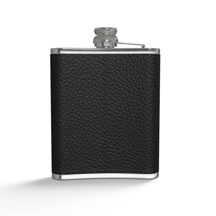 “Bloodline Crest” Designer Leather Hip Flask by B. C. Riley
