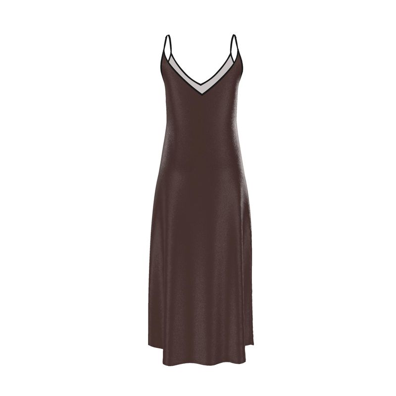 Chocolate Brown Slip Dress  Designed by B. C. Riley