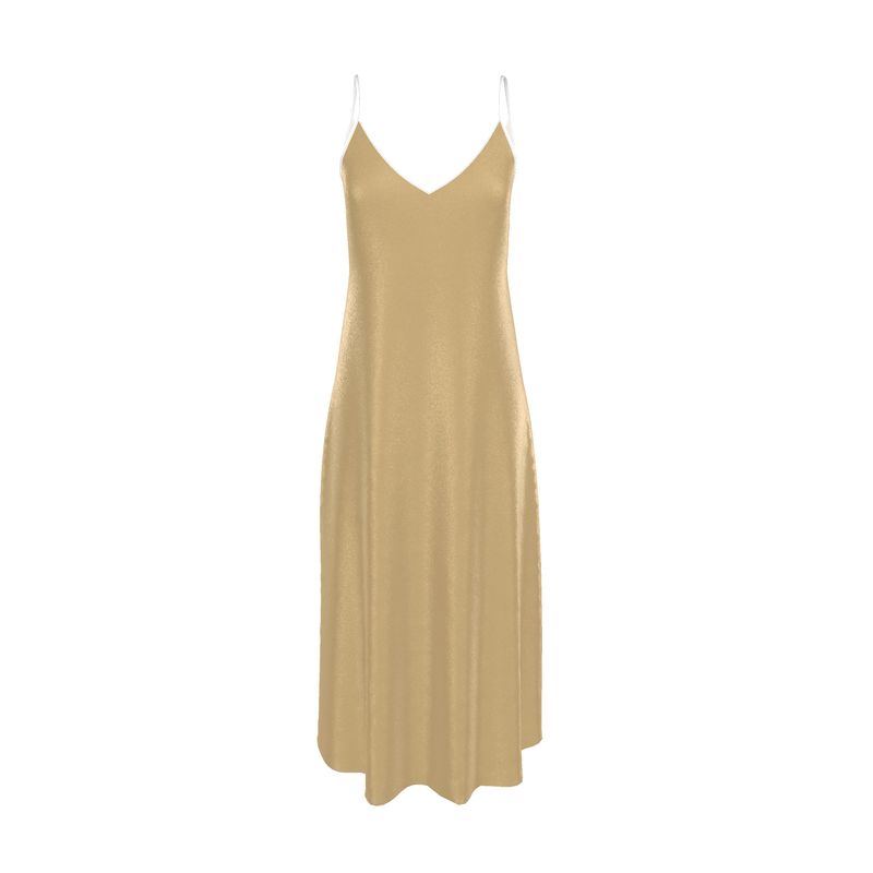 Champagne Gold Slip Dress  Designed by B. C. Riley