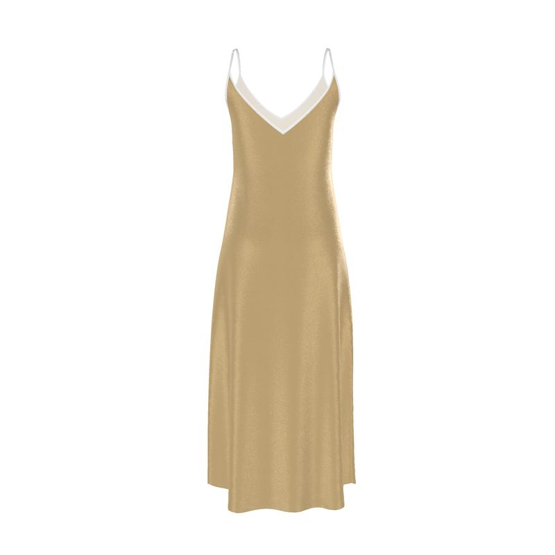 Champagne Gold Slip Dress  Designed by B. C. Riley