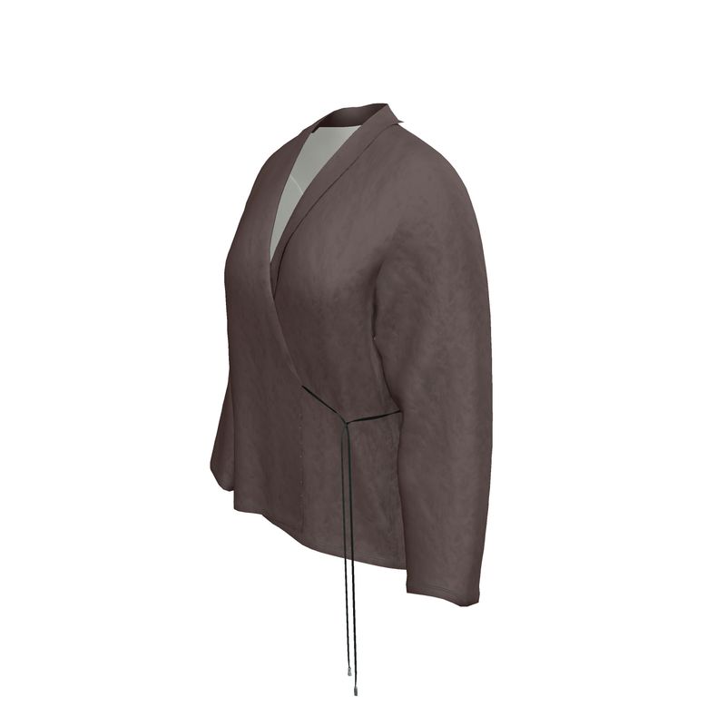Chocolate Brown Wrap Blazer  Designed by B. C. Riley