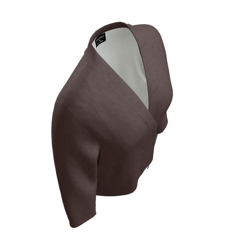 Chocolate Brown Wrap Blazer  Designed by B. C. Riley