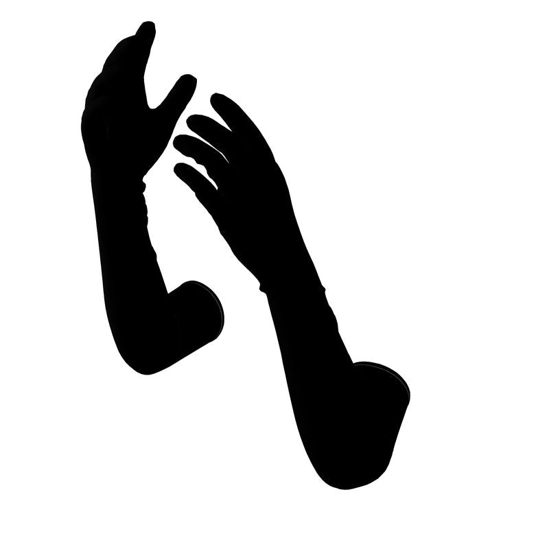 Black Long Evening Gloves  Designed by B. C. Riley