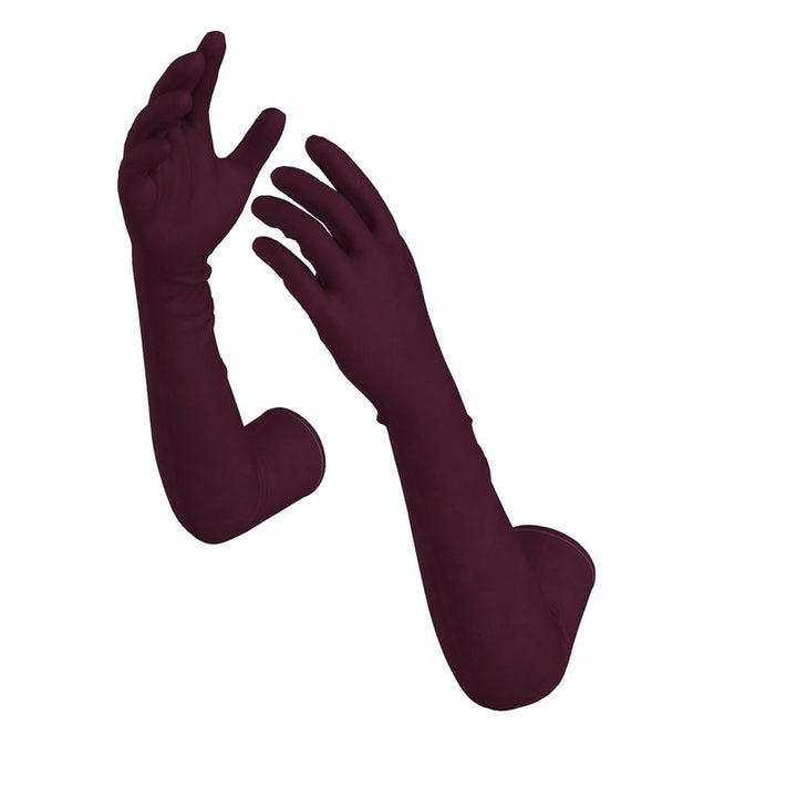 Burgundy Long Gloves  Designed by B. C. Riley