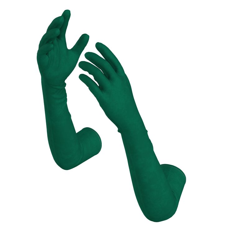 Emerald Green Long Gloves  Designed by B. C. Riley