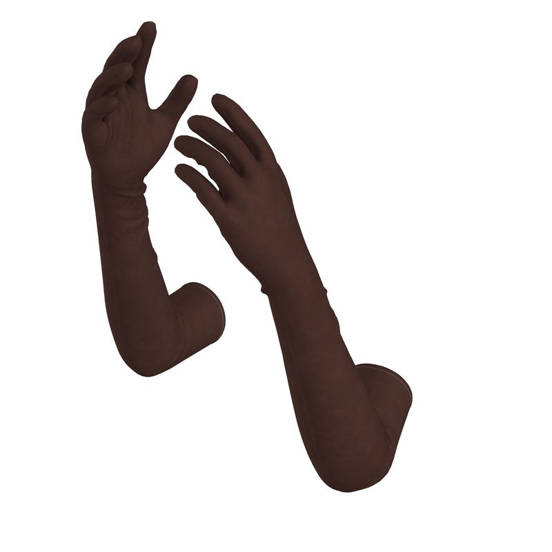 Chocolate Brown Long Gloves  Designed by B. C. Riley