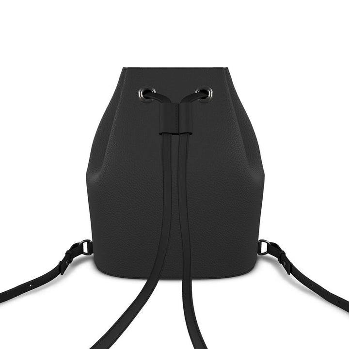 Designer Leather Bucket Backpack — Magnolia Noir Collection by B. C. Riley