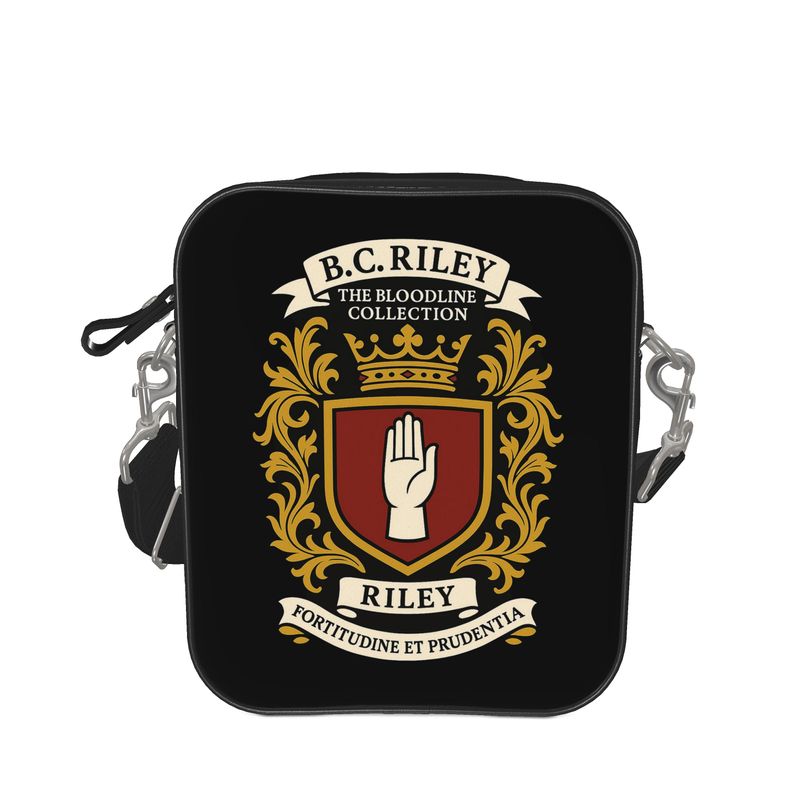 “Bloodline Crest” Designer Leather Shoulder Bag by B. C. Riley