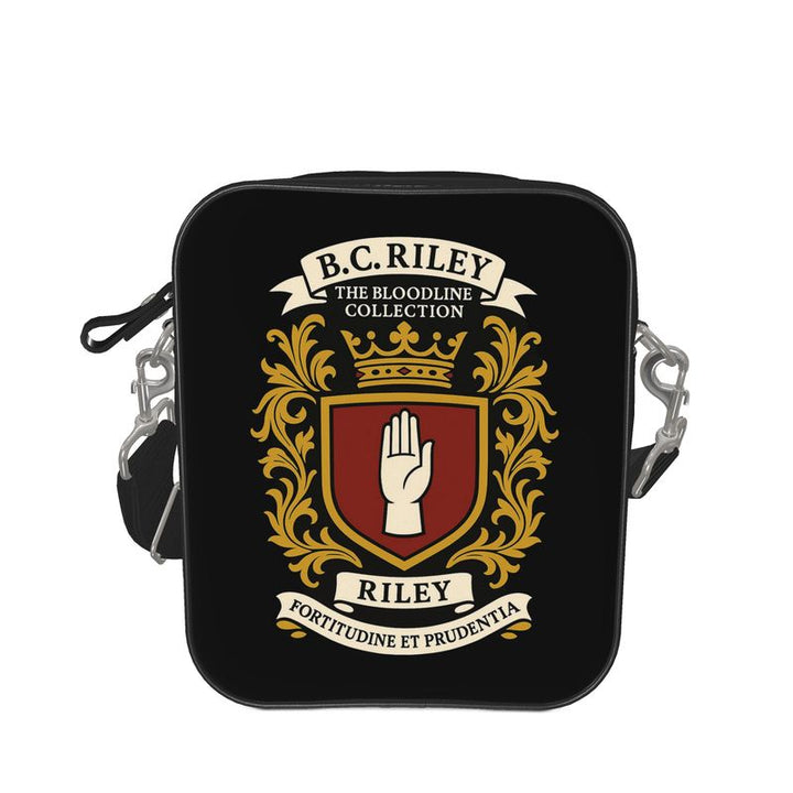 “Bloodline Crest” Designer Leather Shoulder Bag by B. C. Riley