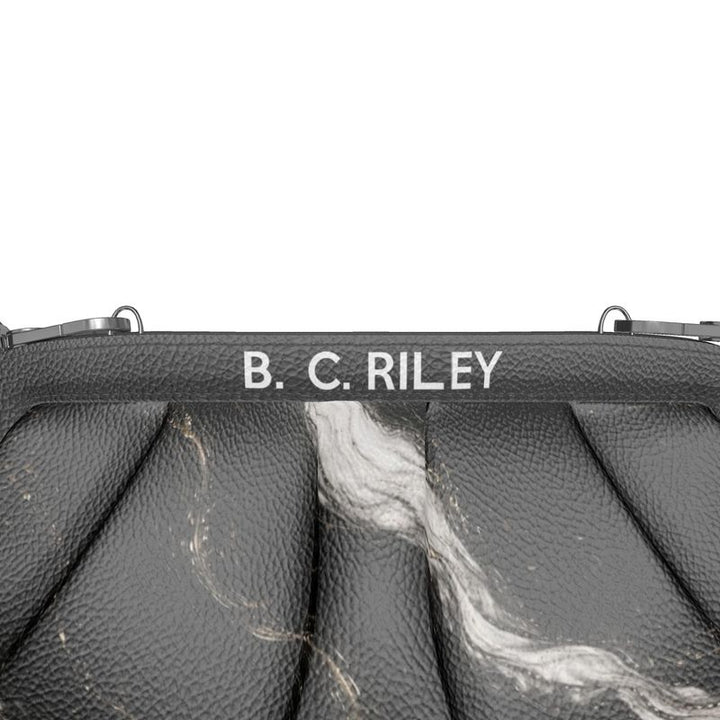 “Marble Mirage” Designer Pleated Leather Bag by B. C. Riley