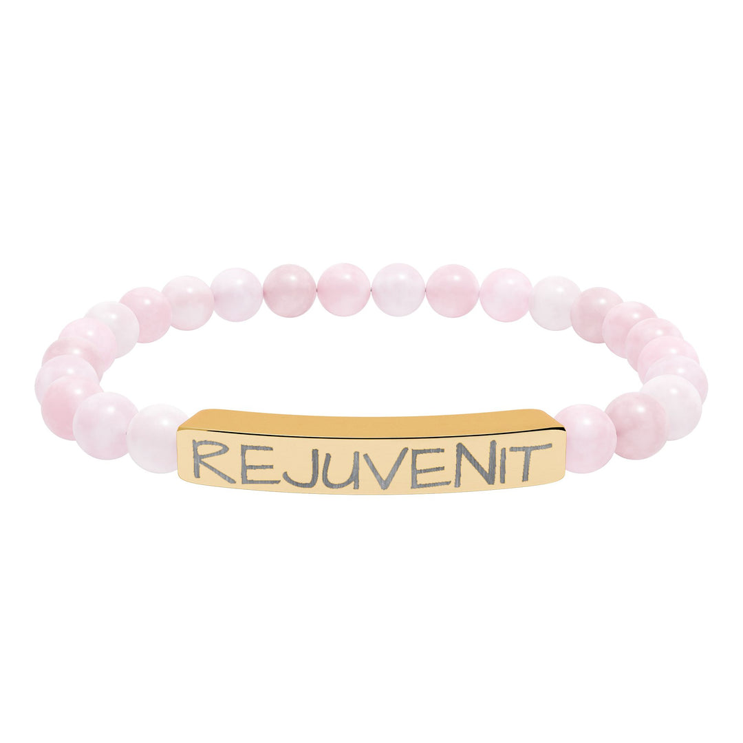 Natural Stone Stretch Bar Bracelet (Engraving)