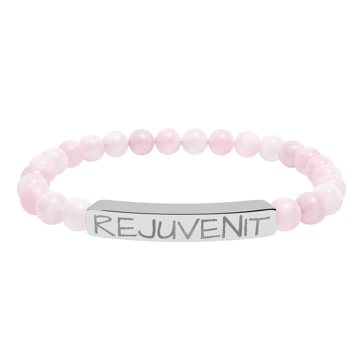 Natural Stone Stretch Bar Bracelet (Engraving)