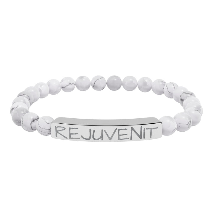Natural Stone Stretch Bar Bracelet (Engraving)