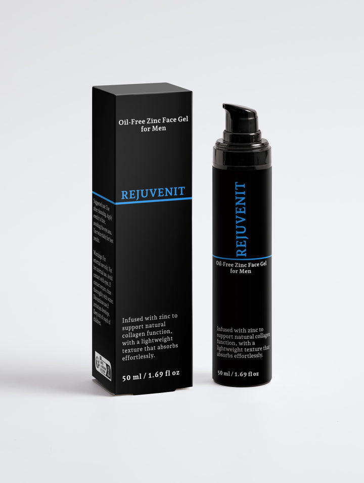 Oil-Free Zinc Face Gel for Men by Rejuvenit (50 ml / 1.69 fl oz)