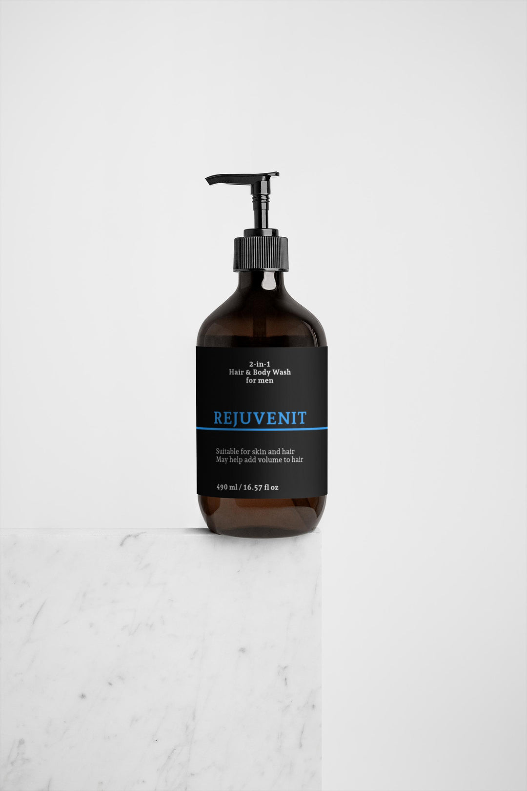 2-in-1 Hair & Body Wash for Men by Rejuvenit (490 ml / 16.57 fl oz)