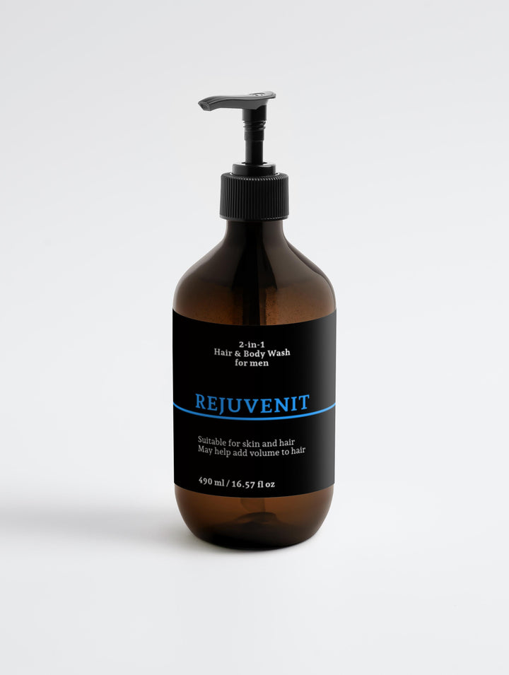2-in-1 Hair & Body Wash for Men by Rejuvenit (490 ml / 16.57 fl oz)